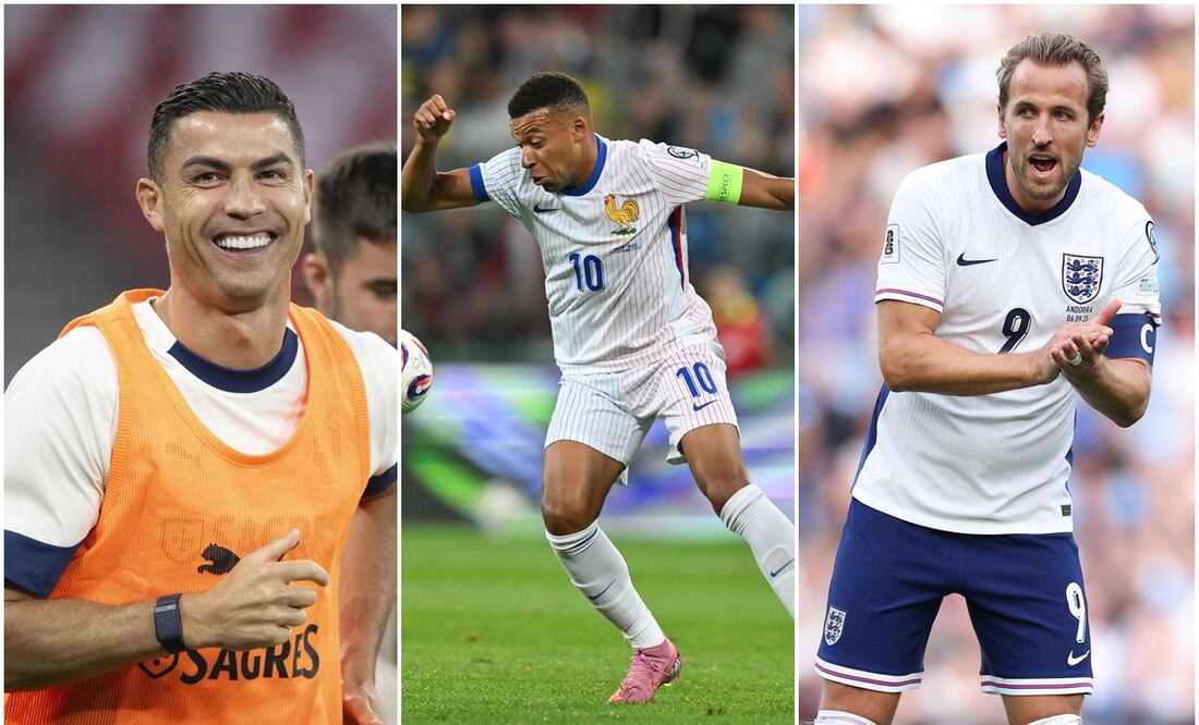 Cristiano Ronaldo, Kylian Mbappé y Harry Kane / Foto: EFE
