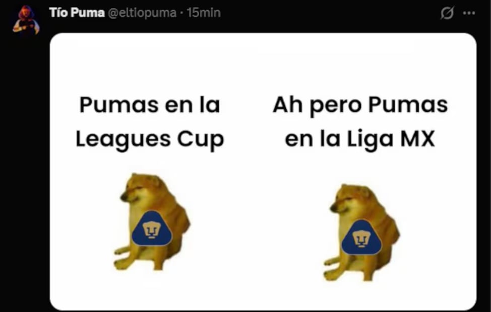 Memes sobre el enfrentamiento de Pumas VS Columbus Crew.
Imagen: X