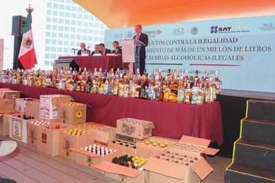 Logran decomiso histórico de bebidas alcohólicas