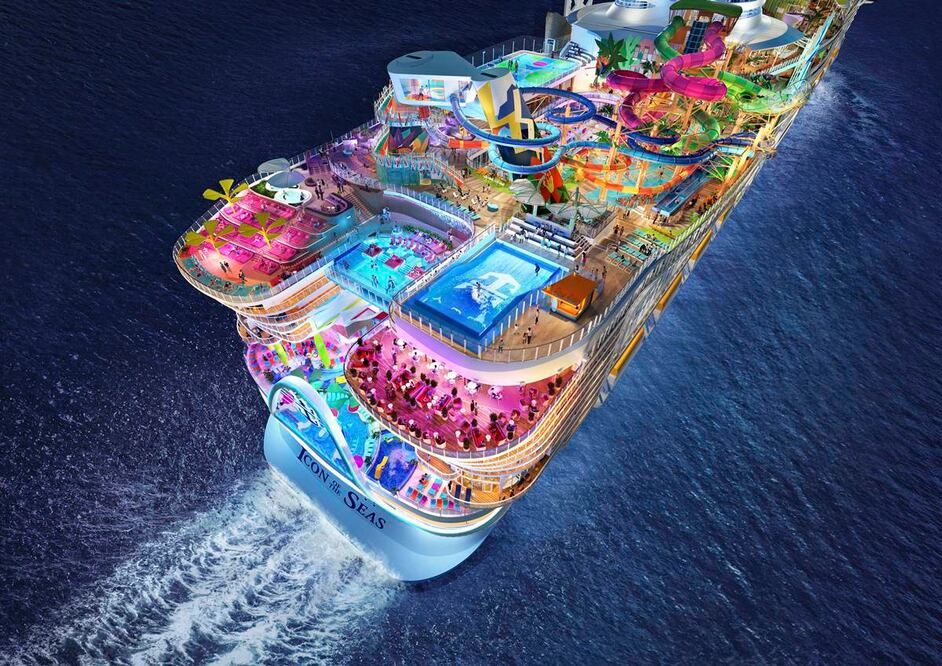 Category 6 tendrá toboganes extremos y otras atracciones a bordo del Icon of the Seas. Fotos: Royal Caribbean