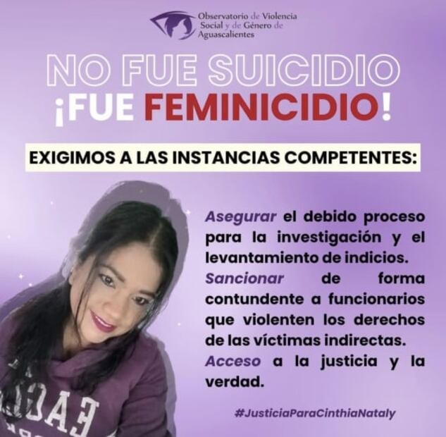 Familiares de Cinthia Nataly rechazan que se haya quitado la vida; exigen a la FGE decir la verdad