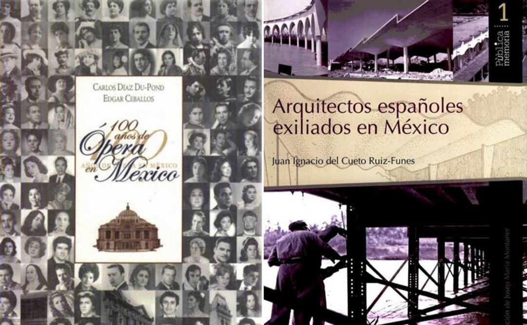 Libros como “100 años de ópera en México” y “Arquitectos españoles exiliados en México” forman parte de los más de 600 títulos que se ofertarán. (FOTO: Especial)
