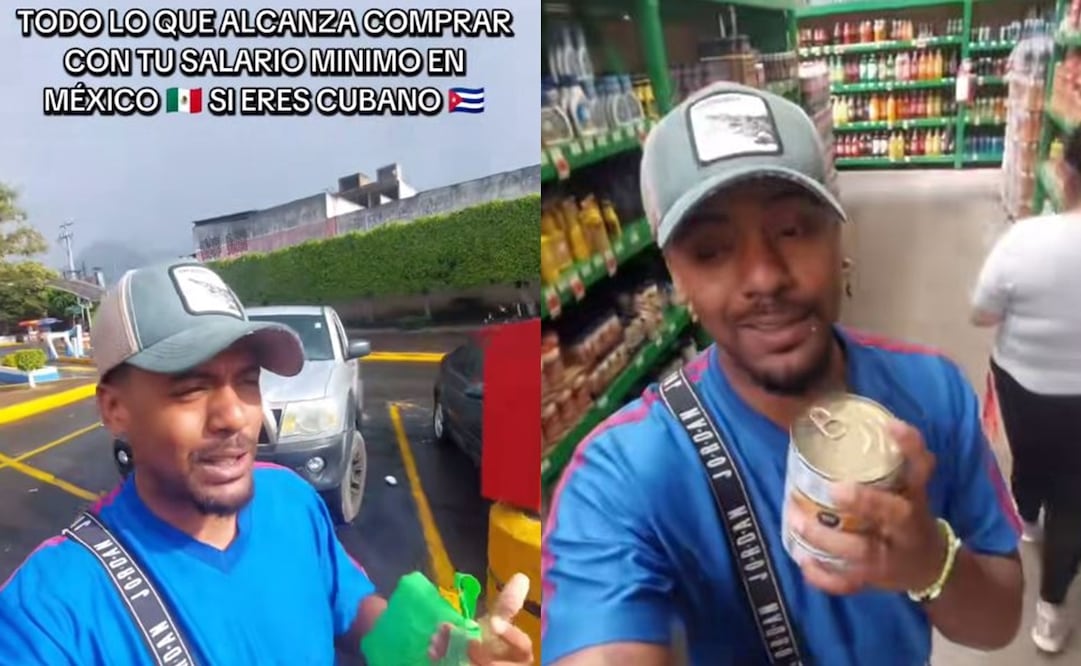 Tiktoker cubano se viraliza tras mostrar lo que se puede comprar con el salario mínimo en México. Foto: Captura de video