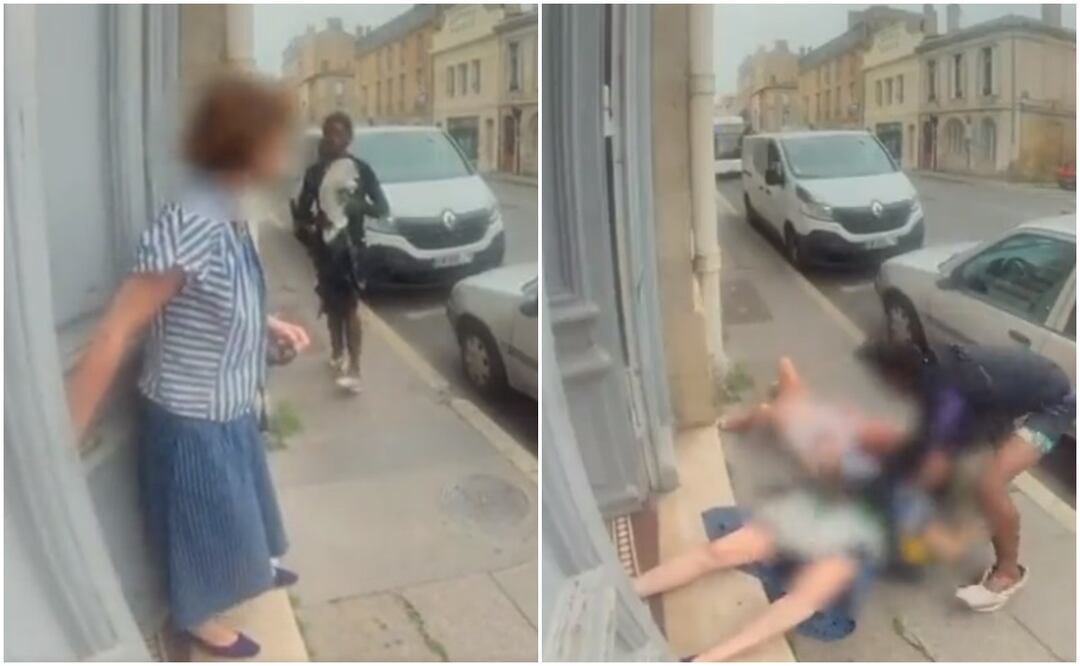 Hombre agrede a una mujer y una menor en Francia. Foto: Tomada del video