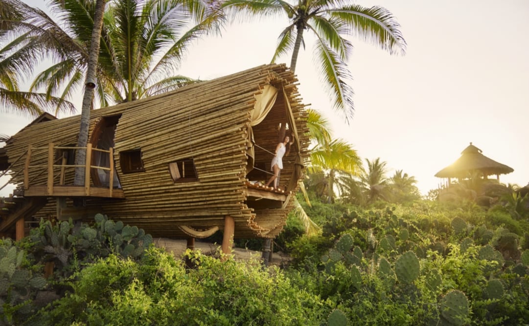 La casa del árbol en el hotel Playa Viva se localiza en Juluchuca, Guerrero. (Foto: Cortesía)