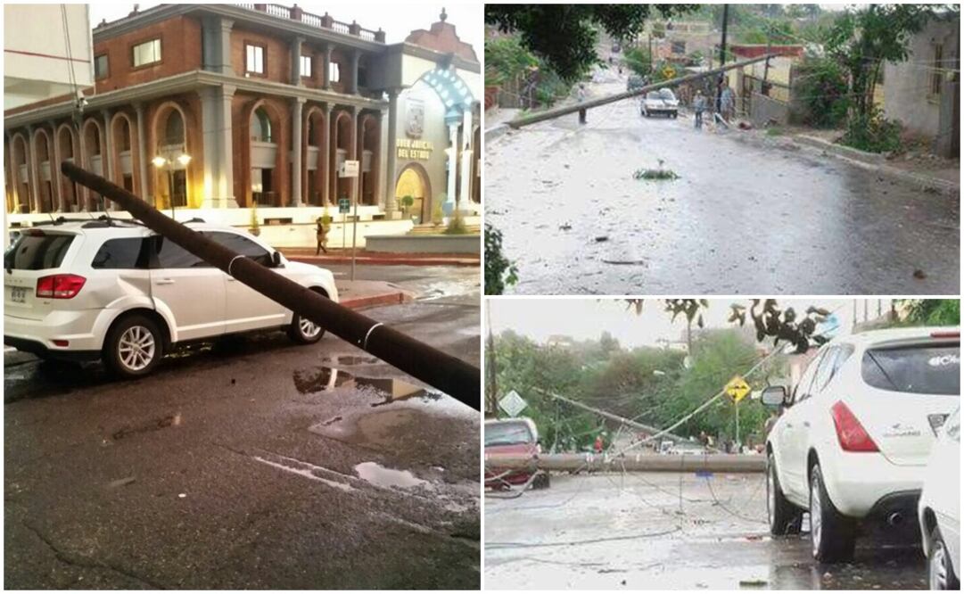 Fuertes vientos provocaron la caída de diversas líneas de tensión y las corrientes de agua derrumbaron postes de luz (Fotos: Amalia Escobar / EL UNIVERSAL)