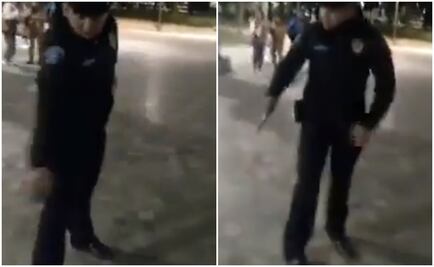 Policía amaga con dispararle a perrito en la Alameda Central