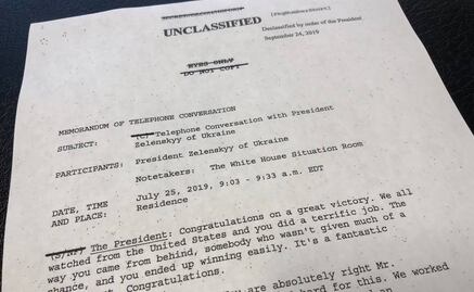 Trump instó a Ucrania a investigar a Biden, según transcripción de llamada