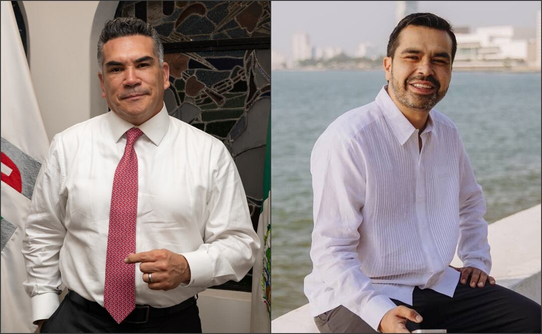 Alejandro Moreno, líder nacional del PRI y Jorge Álvarez Máynez, líder nacinal de Movimiento Ciudadano (MC). Foto: EL UNIVERSAL
