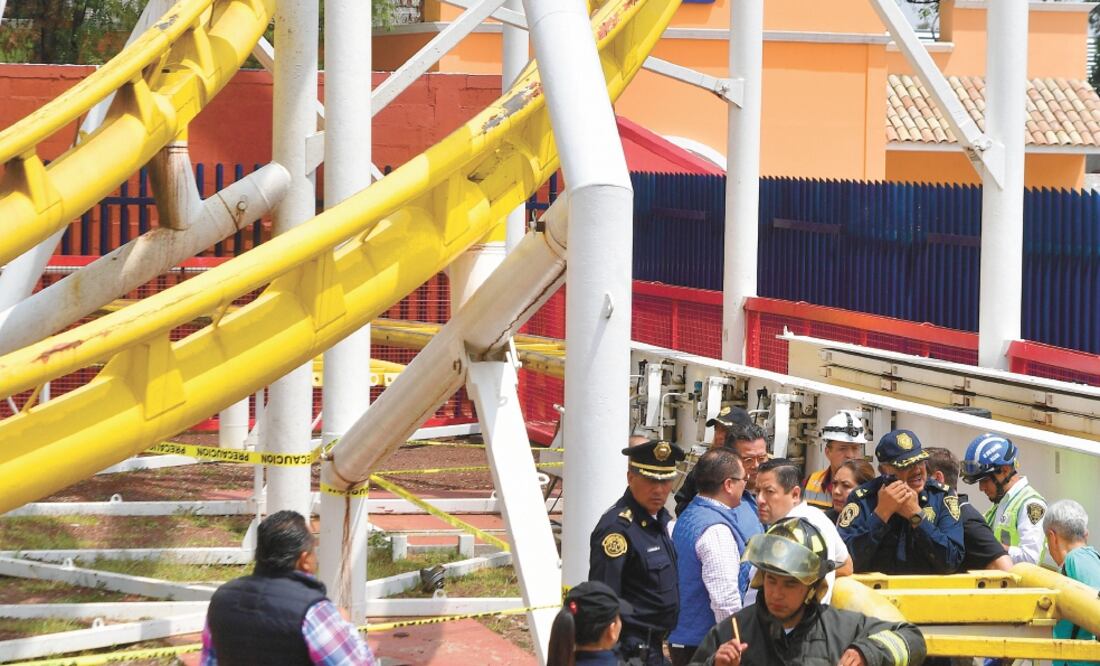 Accidente. El descarrilamiento de un carro del juego Quimera dejó dos personas muertas el sábado pasado en La Feria de Chapultepec. Foto/ARCHIVO EL UNIVERSAL