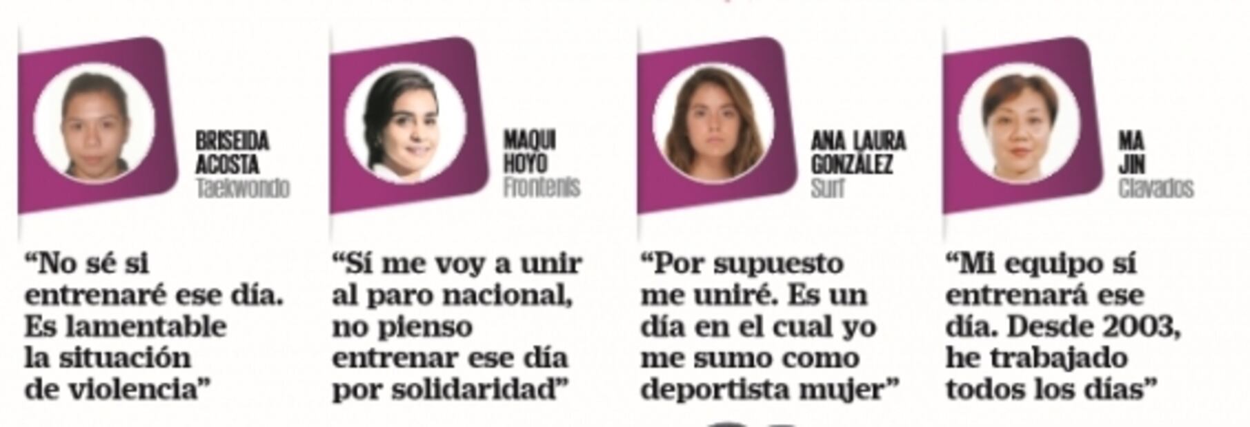 No todas las deportistas harán el paro