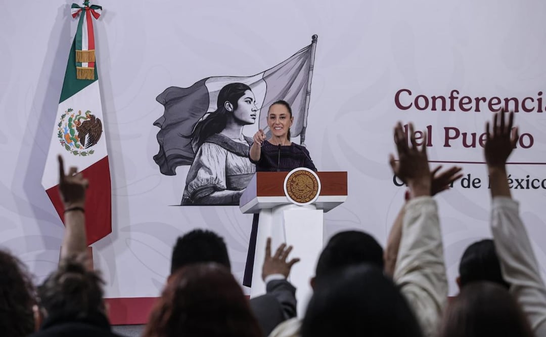 Presidenta Claudia Sheibaum durante su conferencia de prensa desde Palacio Nacional (24/04/2026). Foto: Gabriel Pano / EL UNIVERSAL