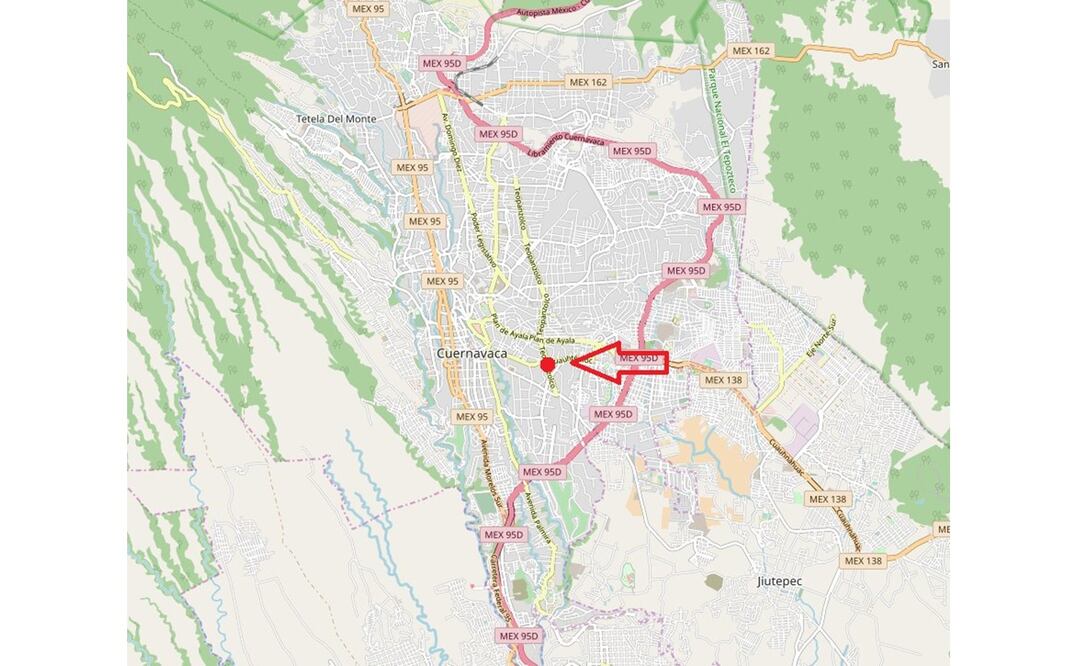El epicentro se ubicó 1 km al Noreste de Cuernavaca. (FOTO: Tomada de Twitter @SkyAlert)