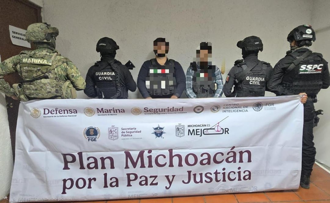 Fuerzas estatales y federales, detienen a dos integrantes del CJNG en Morelia (08/01/2026). Foto: Especial