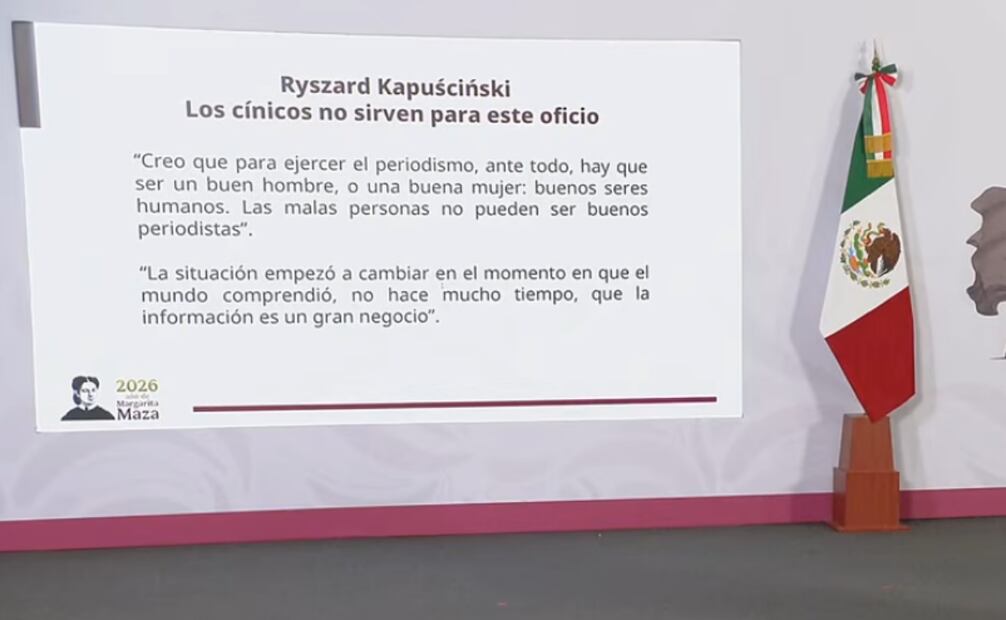 Cita del libro de Ryszard Kapuściński que usa como ejemplo la Presidenta. Foto: captura de pantalla