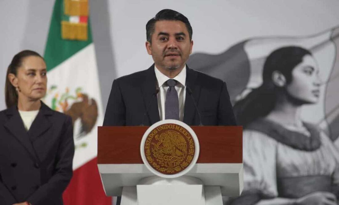 Efraín Morales, director general de Conagua, durante la mañanera del 5 de noviembre del 2025. Foto: Carlos Mejía/ EL UNIVERSAL