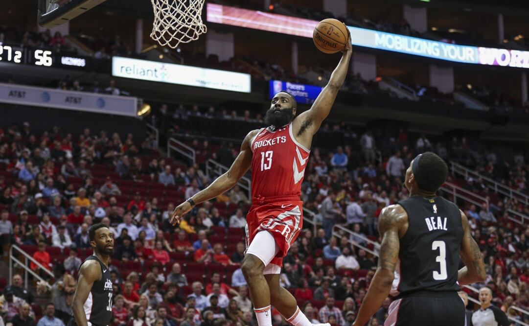James Harden, jugador de los Rockets durante el duelo ante los Wizards de Washington. FOTO/REUTERS