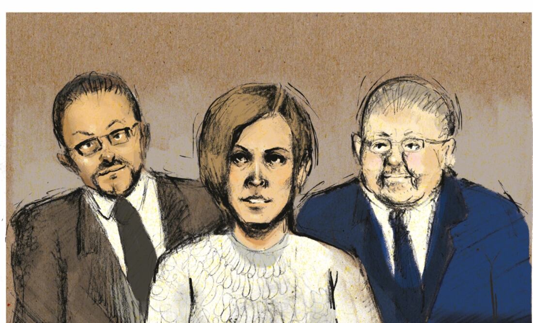 Rosario Robles estuvo acompañada durante la audiencia por su equipo de abogados. ILUSTRACIÓN: DANTE DE LA VEGA. EL UNIVERSAL