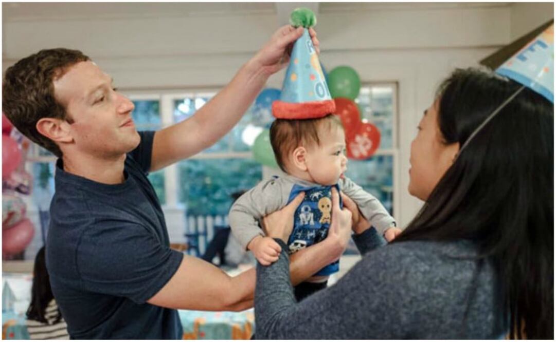 El creador de Facebook, Mark Zuckerberg, celebrando el primer año de su hija Max