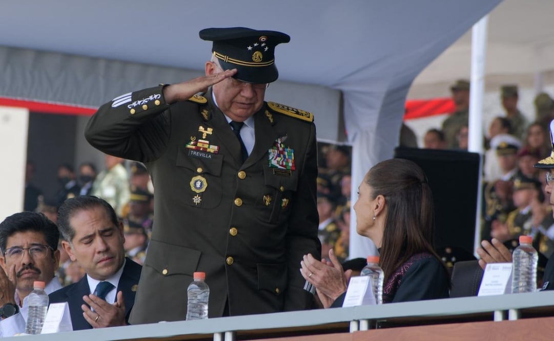 Ricardo Trevilla Trejo, secretario de la Defensa Nacional, en la ceremonia por los 50 años del Heroico Colegio Militar (03/09/2026) Foto: Santiago Cadena/EL UNIVERSAL