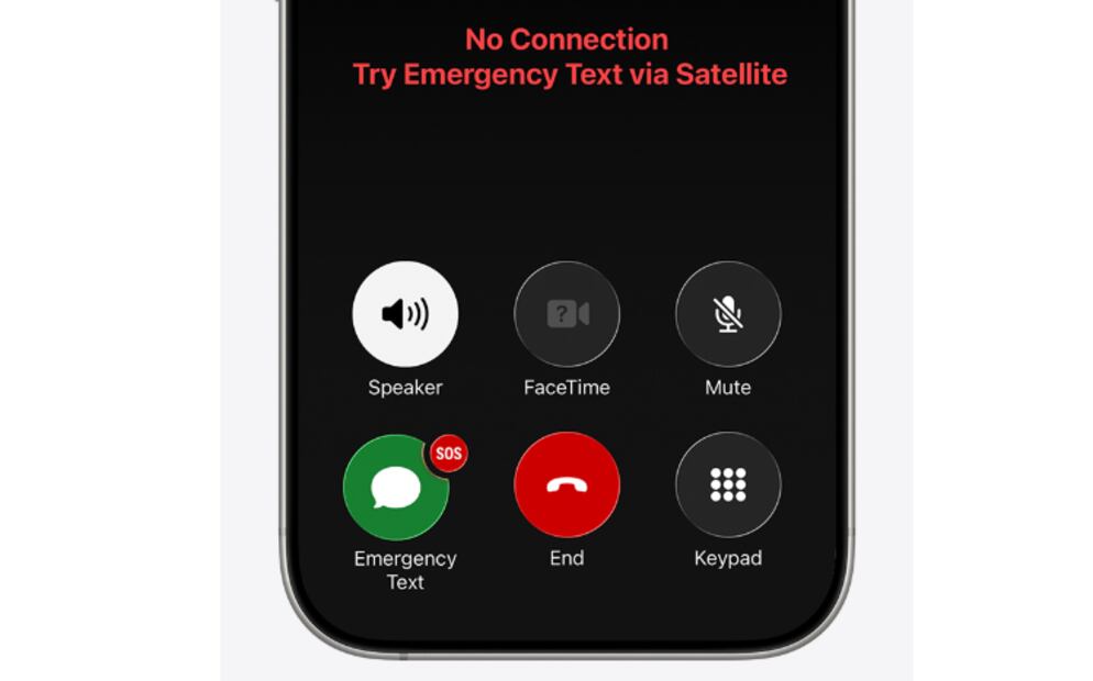 Los mensajes SOS satelital serán una alternativa en caso de que las llamadas de emergencia no puedan ejecutarse. Foto: Apple Support