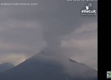 Continúa derrame de material incandescente de Volcán de Colima