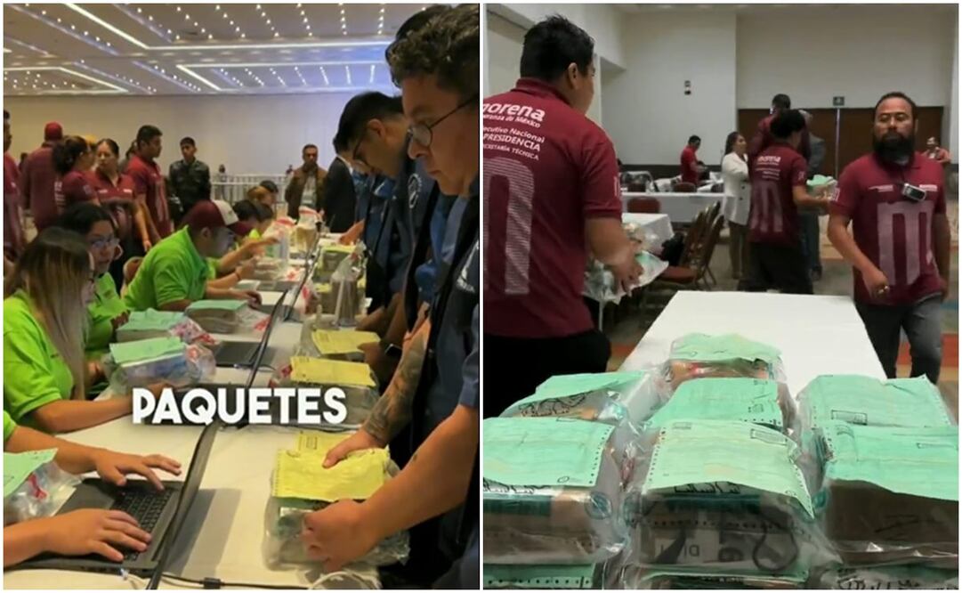 Representantes de los aspirantes a la presidencia de Morena inician el conteo de votos de las encuestas. Foto: Twitter @mario_delgado