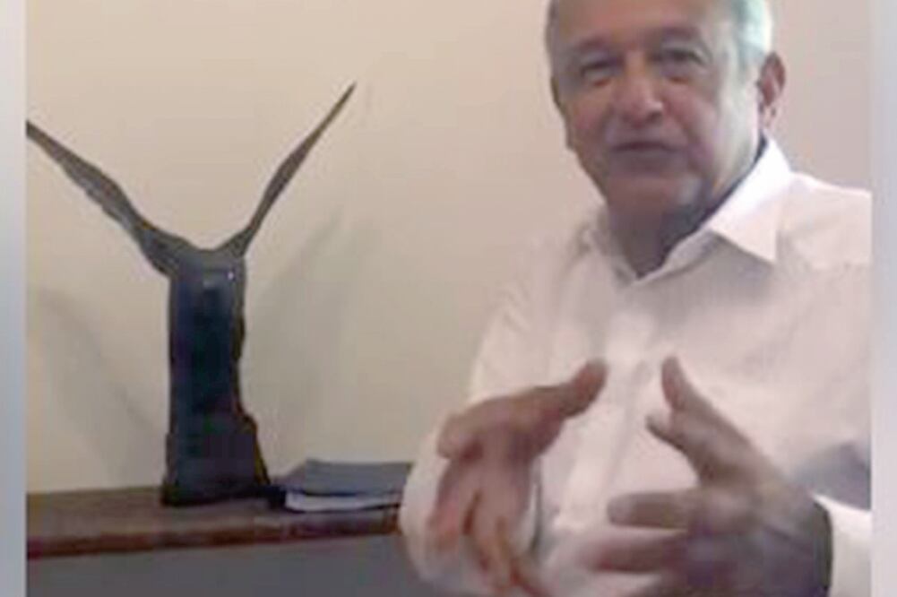 El presidente de Morena, Andrés Manuel López Obrador, mediante un video dijo que la impugnación de la elección en el Estado de México es porque “queremos que haya democracia en el país”. FOTO: TOMADA DE VIDEO