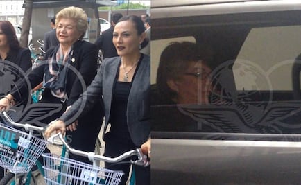 Diputados llegan en bici... y se van en camioneta