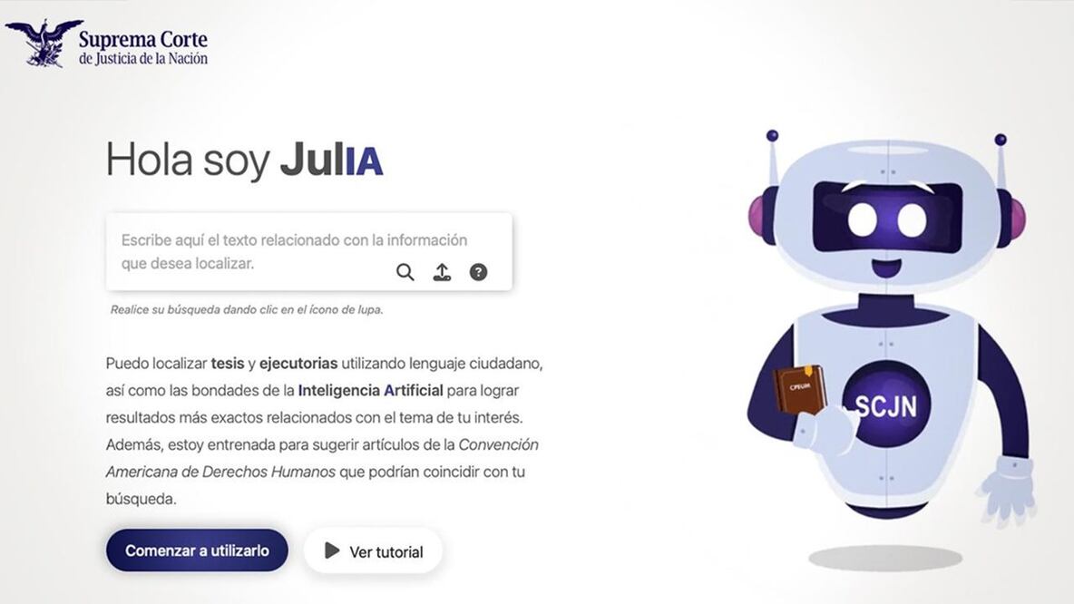 JulIA herramienta de inteligencia artificial de la SJCN. Foto: SCJN