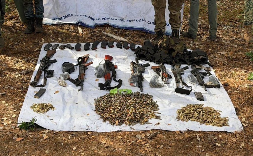Enfrentamiento armado en Guadalupe y Calvo, Chihuahua, deja dos muertos; tres presuntos criminales detenidos. Foto: Especial