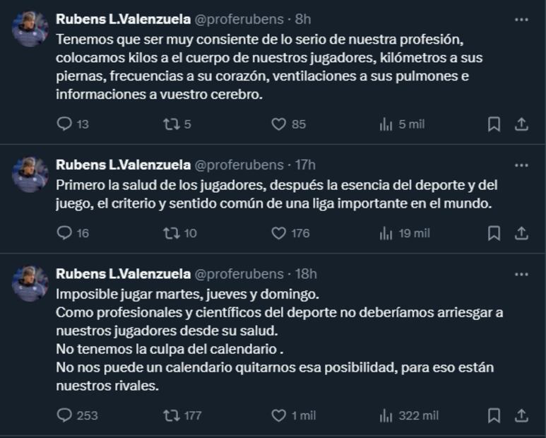 Los mensajes que publicó el preparador físico del Pachuca - Foto: Especial