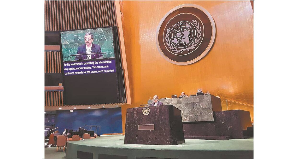 Juan Ramón de la Fuente destacó que México fue clave en elaborar y negociar el Tratado de Prohibición Completa de los Ensayos Nucleares. Foto/ESPECIAL