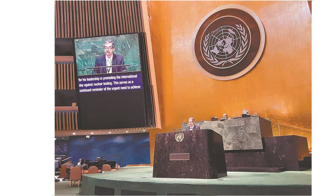 Juan Ramón de la Fuente destacó que México fue clave en elaborar y negociar el Tratado de Prohibición Completa de los Ensayos Nucleares. Foto/ESPECIAL