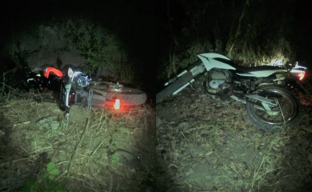 Dos motocicletas en las que se transportaron los sicarios fueron abandonadas en un bosque. Foto: Cortesía