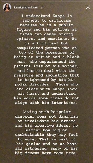 Kim Kardashian rompe el silencio sobre el trastorno bipolar de Kanye West