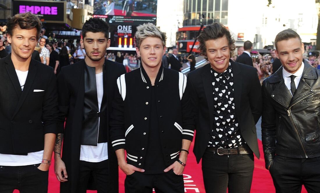 One direction en 2013. Foto: Louis Tomlinson, Zayn Malik, Niall Horan, Harry Styles y Liam Payne en el estreno mundial de "One Direction: This Is Us" en el Empire Leicester Square, en Londres. Foto: West/PA via AP, archivo.