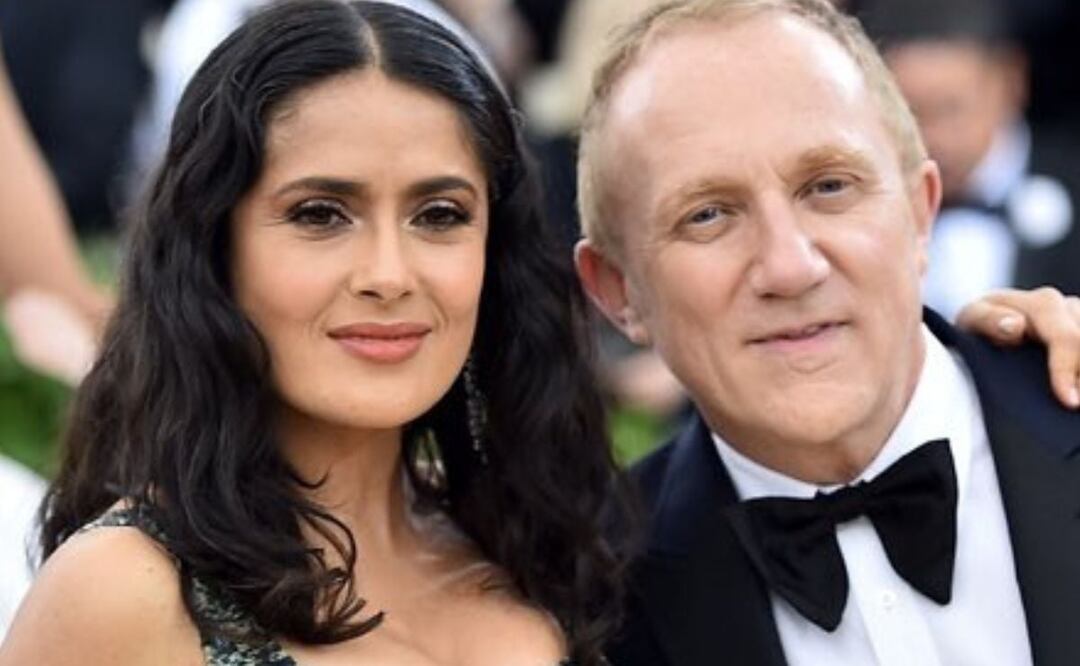 Salma Hayek y François-Henri Pinault. Foto: Twitter @LaEditoraGlam