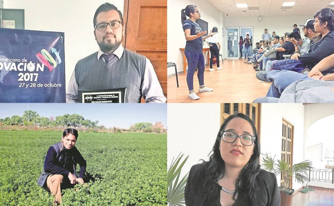 En la foto: Alejandro Lira, de 26 años; Andrea Guerrero, de 21 años; Jaime Vladimir Espinoza, de 20 años; Yuma Pérez Cuevas tiene 23 años