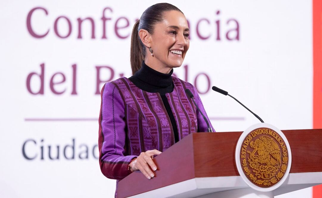 Claudia Sheinbaum, presidenta de México, durante la mañanera del 20 de febrero del 2025 en Palacio Nacional. Foto: Presidencia