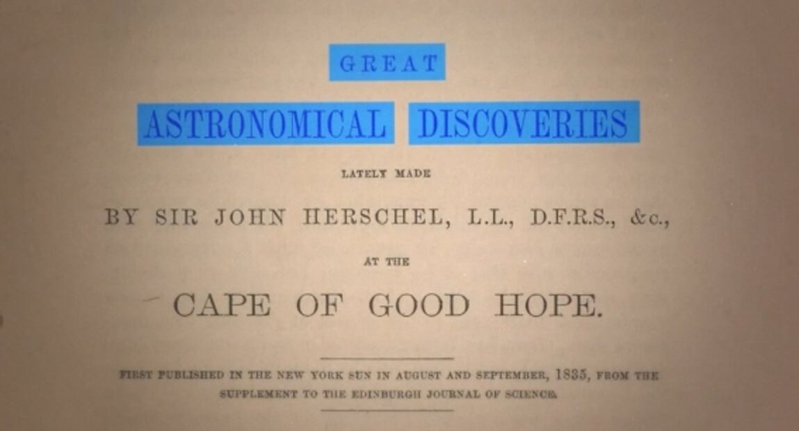 El día en que la humanidad creyó que había vida en la Luna y todo fue un engaño