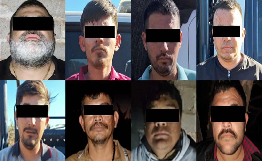 “El Mantecas”, jefe de una facción ligada a los Beltrán Leyva junto con otros 7 integrantes capturados. Fotos: especiales