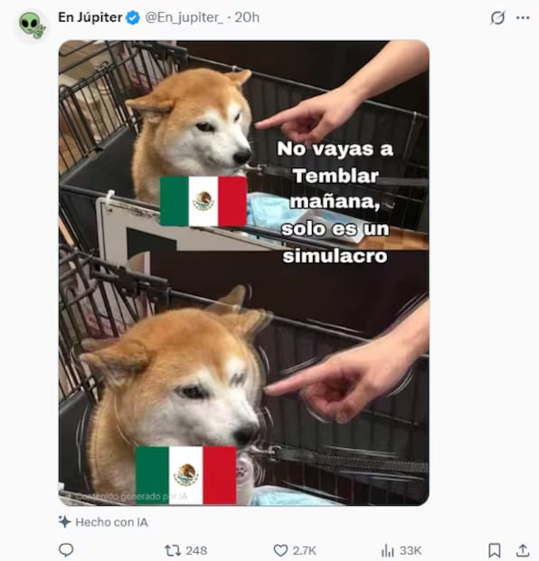 Simulacro Nacional realizado a las 12:00, de este sábado 19 de septiembre 2026.
Imagen: X