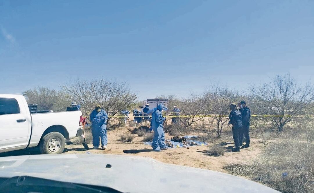 Las madres buscadoras hallaron en Hermosillo cuatro fosas clandestinas con 16 osamentas; personal de la Fiscalía de Sonora realizará pruebas de ADN para su reconocimiento. Foto: Especial