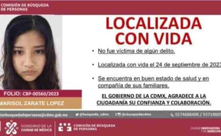 Localizan sana y salva a Marisol Zárate López, estudiante de la UNAM, tras desaparecer al salir de la Facultad de Contaduría