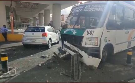 Choque entre un autobús de pasajeros y un automóvil deja 8 heridos en ciudad de Puebla