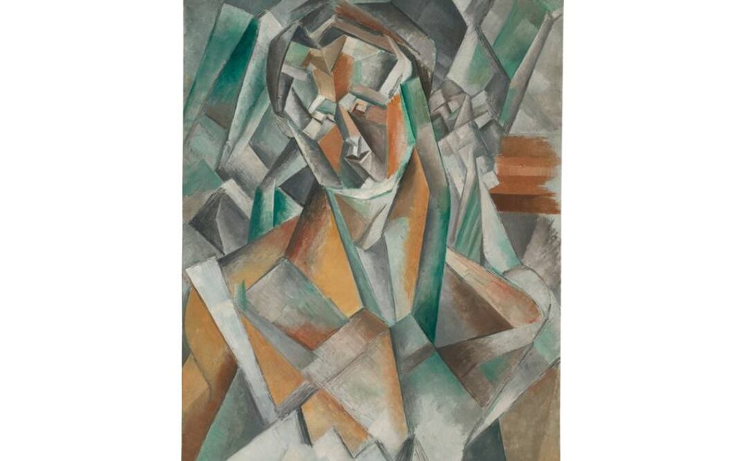 "Femme assise" combina grises, verde esmeralda y tonos anaranjados, y que muestra el rostro de la amante de Picasso, Fernande Olivier. (FOTO: Sotheby's)