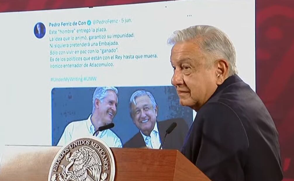 AMLO exhibe al periodista Pedro Ferriz de Con por sus expresiones contra Alfredo del Mazo. Foto: Captura de pantalla