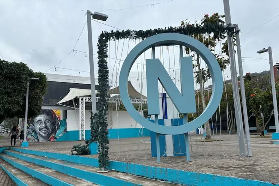 La plaza central de Nuevo Cuscatlán. Foto: Julieta Nassau. La Nación