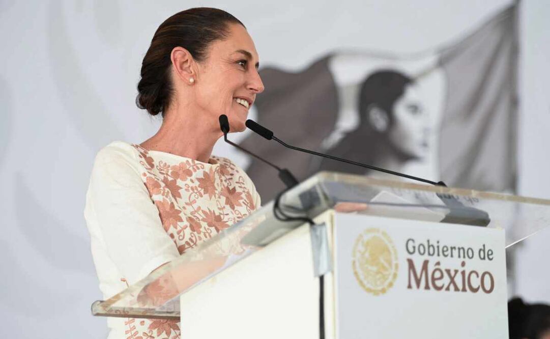 La presidenta Claudia Sheinbaum en conferencia en Campeche este 22 de junio del 2025. Foto: Presidencia.